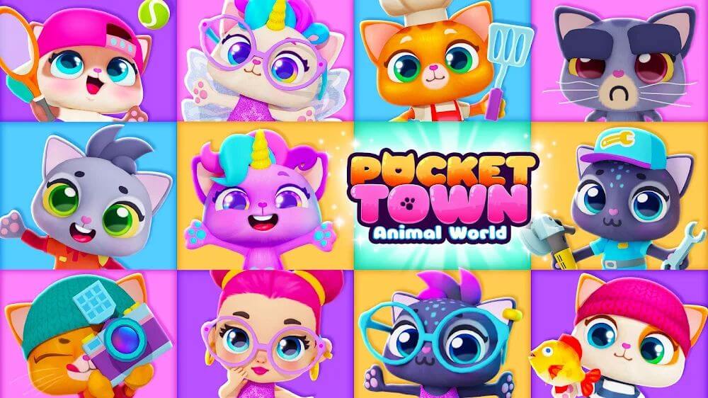 Pocket Town – Animal World v1.0.305 MOD APK (Free Rewards) Download