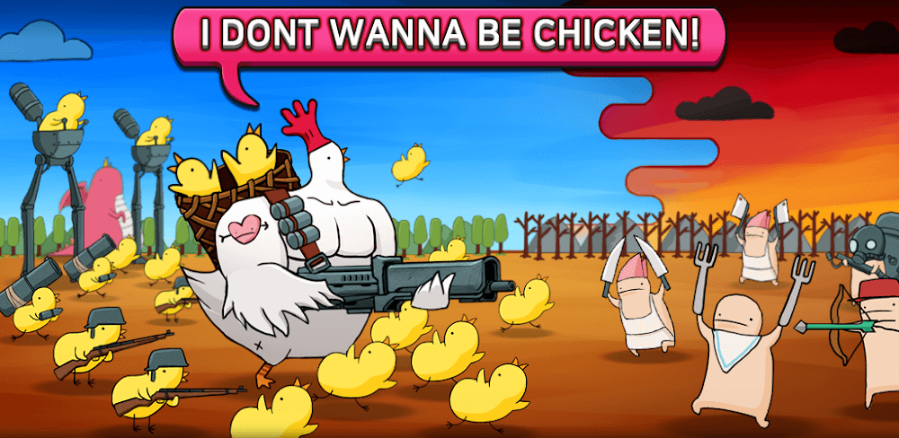 Chicken VS Man v1.038 MOD APK (Unlimited Skill Upgrade) Download