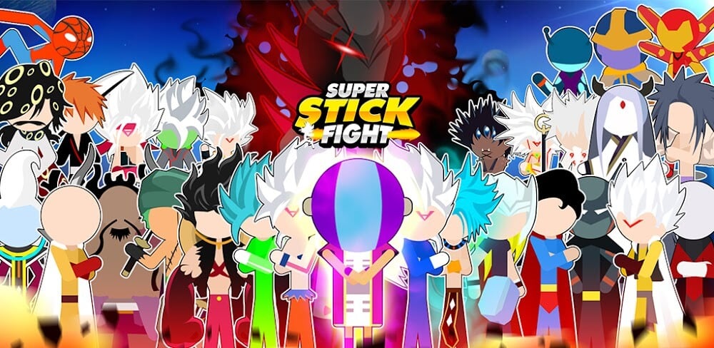 Super Stick Fight AllStar Hero v3.4 MOD APK (One Hit, God Mode, Unlimited Card) Download